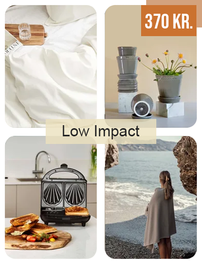 Se udvalget af gaver inden for gavebeviset Low Impact